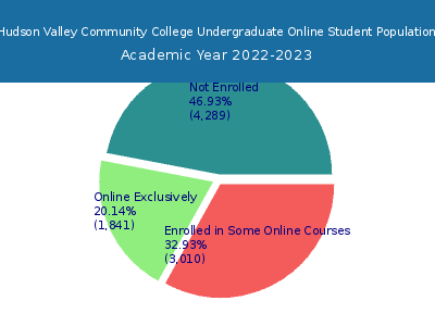 Hudson Valley Community College 2023 Online Student Population chart