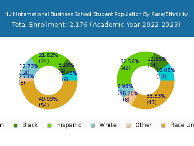 Hult International Business School 2023 Student Population by Gender and Race chart