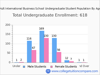 Hult International Business School 2024 Undergraduate Enrollment by Age chart