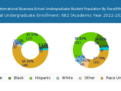 Hult International Business School 2023 Undergraduate Enrollment by Gender and Race chart