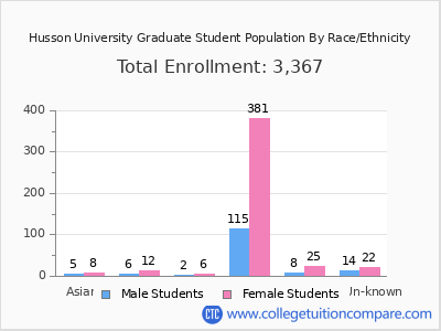 Husson University 2025 Graduate Enrollment by Gender and Race chart