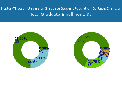 Huston-Tillotson University 2025 Graduate Enrollment by Gender and Race chart