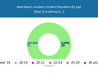 Ideal Beauty Academy 2024 Student Population Age Diversity Pie chart