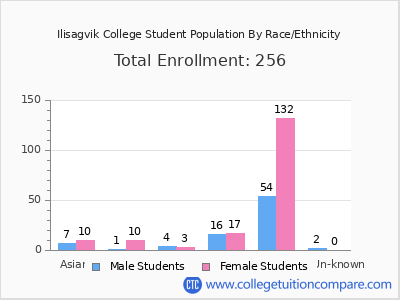Ilisagvik College 2025 Student Population by Gender and Race chart