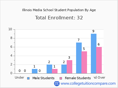 Illinois Media School 2024 Student Population by Age chart