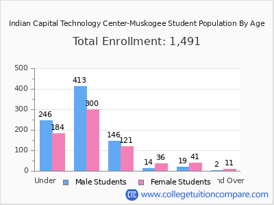 Indian Capital Technology Center-Muskogee 2024 Student Population by Age chart
