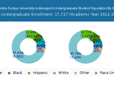 Indiana University-Purdue University-Indianapolis 2023 Undergraduate Enrollment by Gender and Race chart