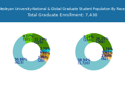 Indiana Wesleyan University-National & Global 2025 Graduate Enrollment by Gender and Race chart