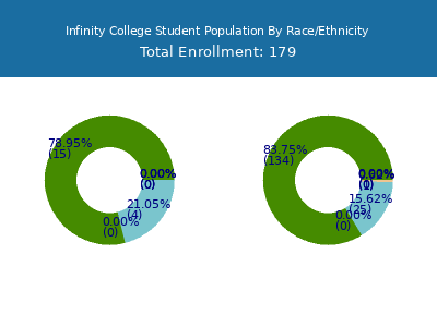 Infinity College 2025 Student Population by Gender and Race chart