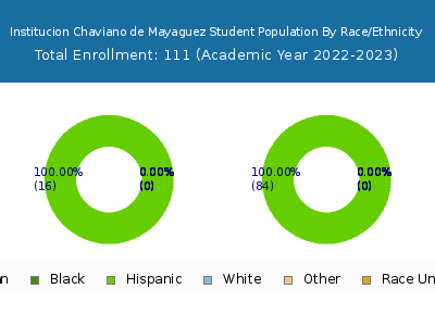 Institucion Chaviano de Mayaguez 2023 Student Population by Gender and Race chart