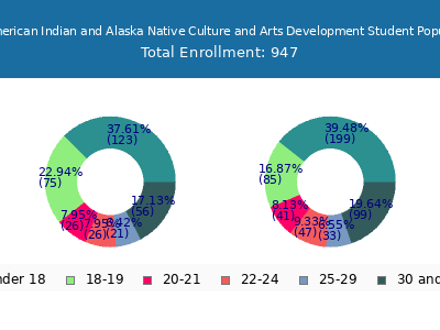 Institute of American Indian and Alaska Native Culture and Arts Development 2024 Student Population Age Diversity Pie chart