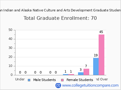 Institute of American Indian and Alaska Native Culture and Arts Development 2024 Graduate Enrollment by Age chart