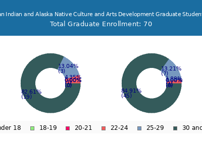 Institute of American Indian and Alaska Native Culture and Arts Development 2024 Graduate Enrollment Age Diversity Pie chart