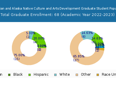 Institute of American Indian and Alaska Native Culture and Arts Development 2023 Graduate Enrollment by Gender and Race chart