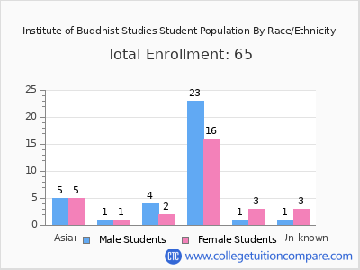 Institute of Buddhist Studies 2025 Student Population by Gender and Race chart