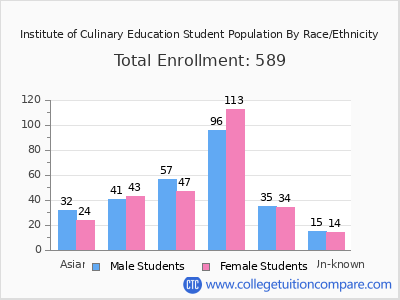 Institute of Culinary Education 2025 Student Population by Gender and Race chart