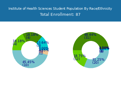 Institute of Health Sciences 2025 Student Population by Gender and Race chart