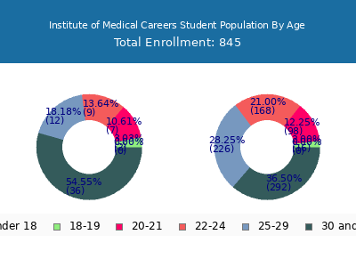 Institute of Medical Careers 2024 Student Population Age Diversity Pie chart