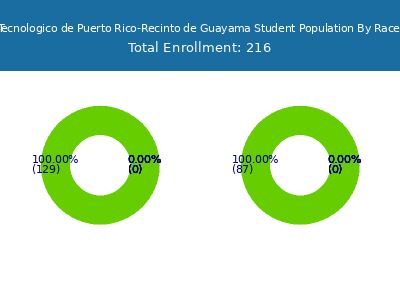 Instituto Tecnologico de Puerto Rico-Recinto de Guayama 2025 Student Population by Gender and Race chart