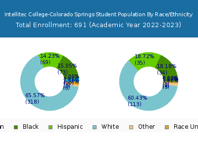 Intellitec College-Colorado Springs 2023 Student Population by Gender and Race chart