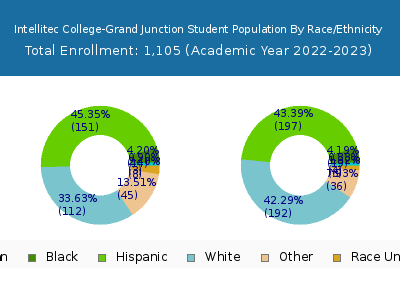 Intellitec College-Grand Junction 2023 Student Population by Gender and Race chart