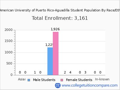 Inter American University of Puerto Rico-Aguadilla 2025 Student Population by Gender and Race chart