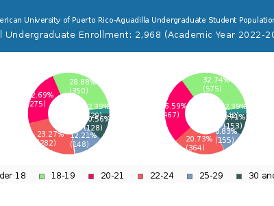 Inter American University of Puerto Rico-Aguadilla 2023 Undergraduate Enrollment Age Diversity Pie chart