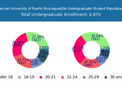 Inter American University of Puerto Rico-Aguadilla 2025 Undergraduate Enrollment Age Diversity Pie chart