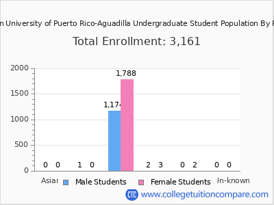 Inter American University of Puerto Rico-Aguadilla 2025 Undergraduate Enrollment by Gender and Race chart