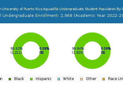 Inter American University of Puerto Rico-Aguadilla 2023 Undergraduate Enrollment by Gender and Race chart