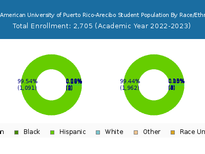 Inter American University of Puerto Rico-Arecibo 2023 Student Population by Gender and Race chart