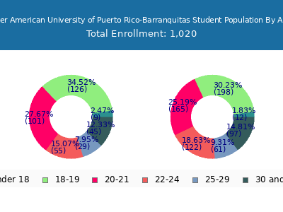 Inter American University of Puerto Rico-Barranquitas 2025 Student Population Age Diversity Pie chart
