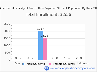 Inter American University of Puerto Rico-Bayamon 2025 Student Population by Gender and Race chart