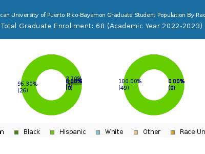 Inter American University of Puerto Rico-Bayamon 2023 Graduate Enrollment by Gender and Race chart