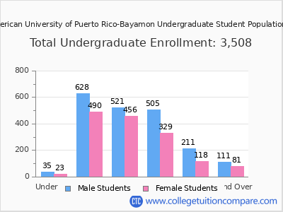 Inter American University of Puerto Rico-Bayamon 2025 Undergraduate Enrollment by Age chart