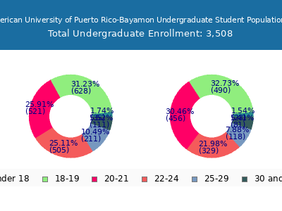Inter American University of Puerto Rico-Bayamon 2025 Undergraduate Enrollment Age Diversity Pie chart