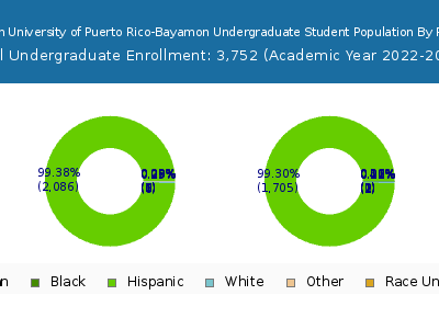 Inter American University of Puerto Rico-Bayamon 2023 Undergraduate Enrollment by Gender and Race chart