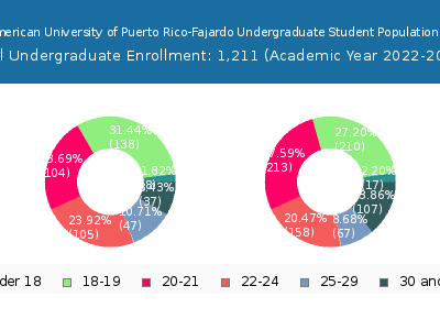 Inter American University of Puerto Rico-Fajardo 2023 Undergraduate Enrollment Age Diversity Pie chart