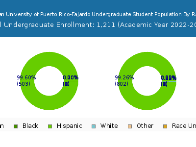 Inter American University of Puerto Rico-Fajardo 2023 Undergraduate Enrollment by Gender and Race chart
