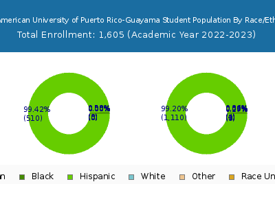 Inter American University of Puerto Rico-Guayama 2023 Student Population by Gender and Race chart