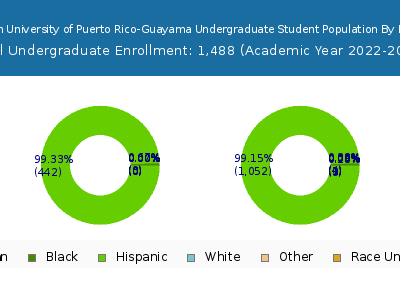 Inter American University of Puerto Rico-Guayama 2023 Undergraduate Enrollment by Gender and Race chart