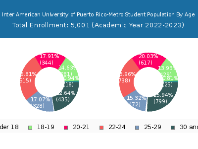 Inter American University of Puerto Rico-Metro 2023 Student Population Age Diversity Pie chart