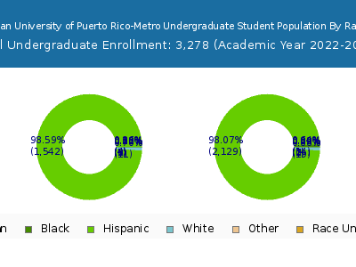 Inter American University of Puerto Rico-Metro 2023 Undergraduate Enrollment by Gender and Race chart