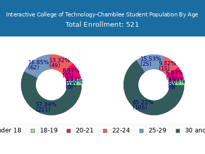 Interactive College of Technology-Chamblee 2024 Student Population Age Diversity Pie chart