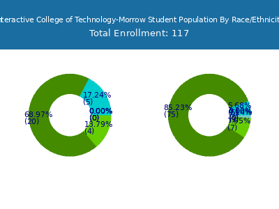 Interactive College of Technology-Morrow 2025 Student Population by Gender and Race chart