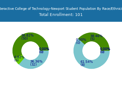 Interactive College of Technology-Newport 2025 Student Population by Gender and Race chart
