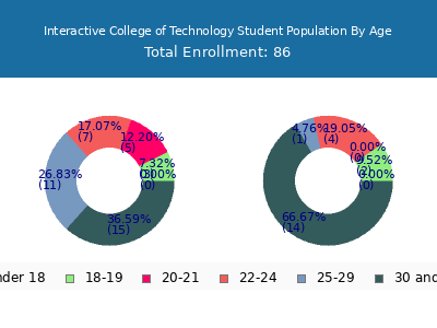 Interactive College of Technology 2024 Student Population Age Diversity Pie chart