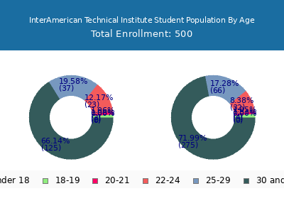 InterAmerican Technical Institute 2024 Student Population Age Diversity Pie chart