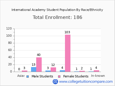 International Academy 2025 Student Population by Gender and Race chart