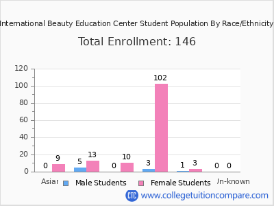 International Beauty Education Center 2025 Student Population by Gender and Race chart